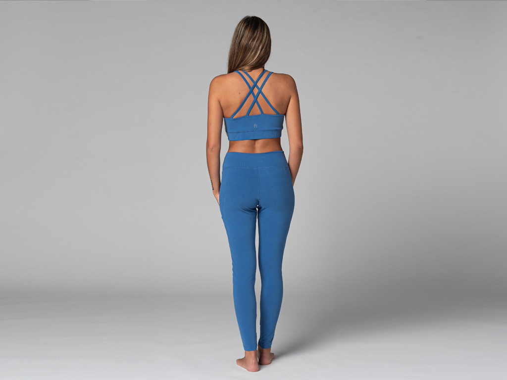 Brassiere de yoga Glamour - Bio Bleu Chaud