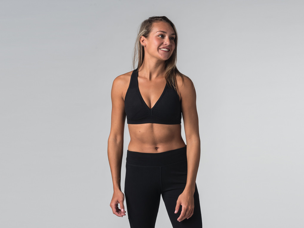 Brassière de Yoga Lift - Coton Bio Noir - Fin de Serie