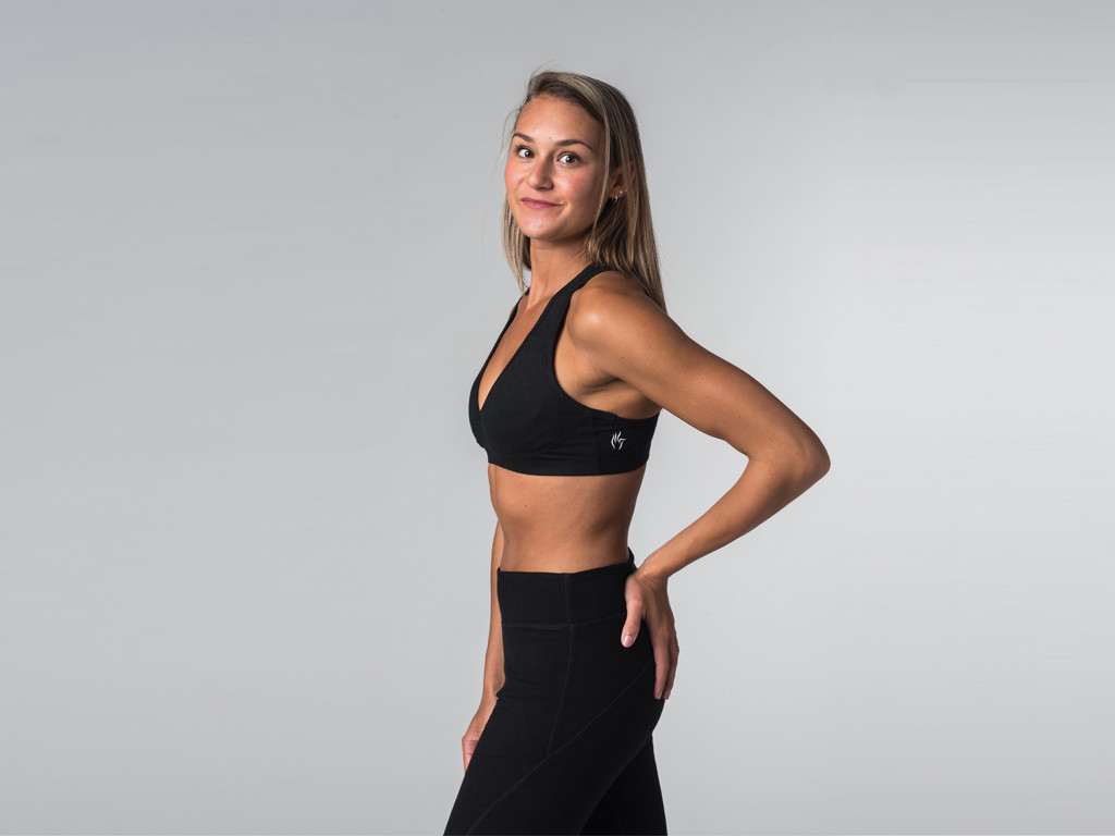 Brassière de Yoga Lift - Coton Bio Noir - Fin de Serie