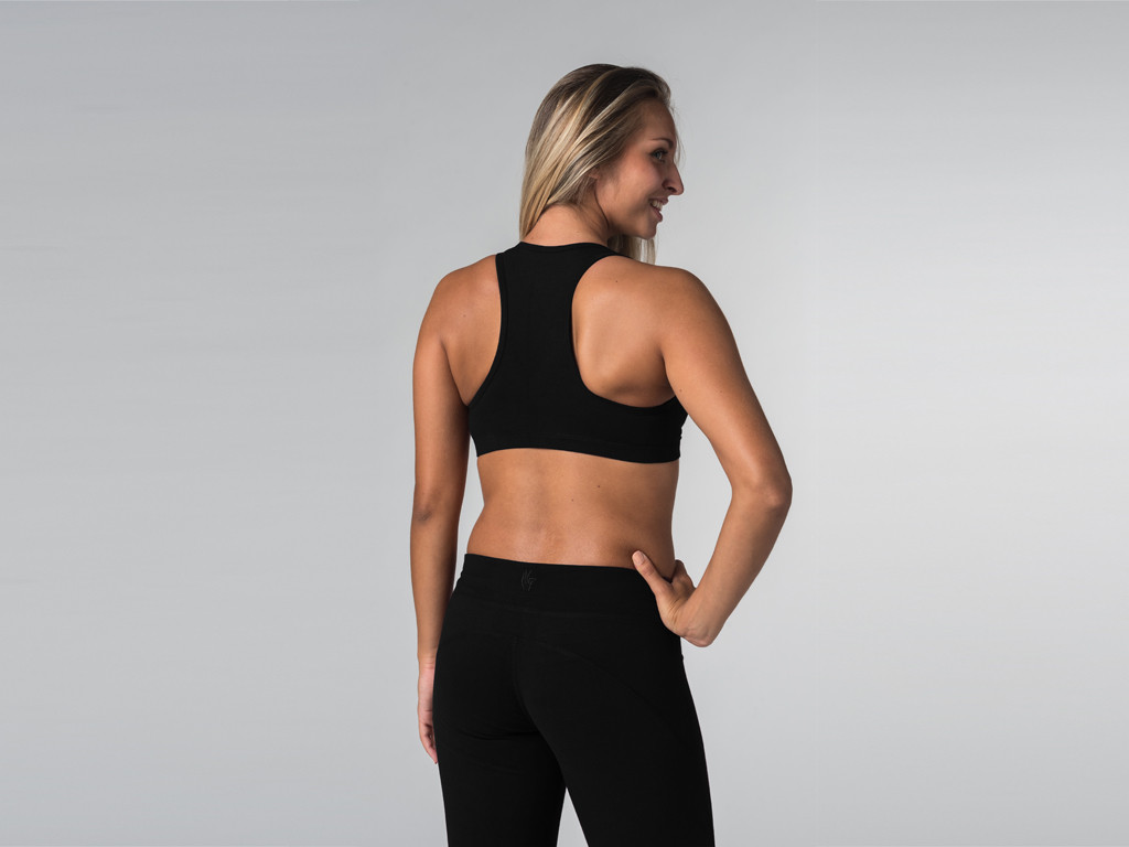 Brassière de Yoga Lift - Coton Bio Noir - Fin de Serie