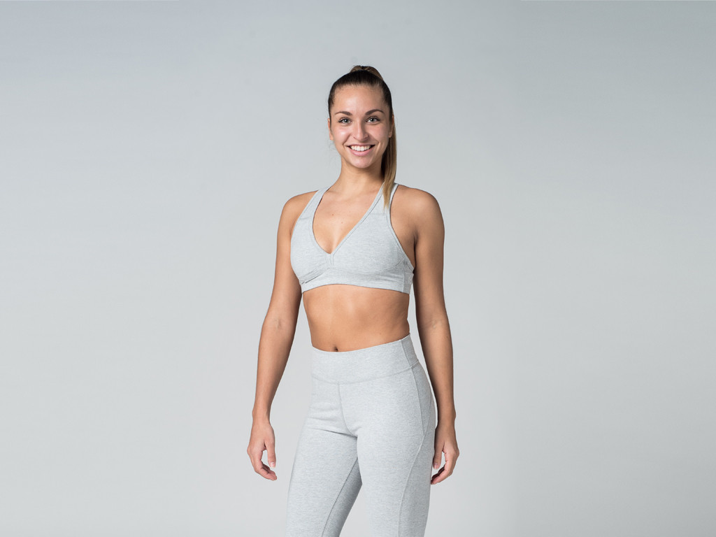 Brassière de Yoga Lift - Coton Bio Gris - Fin de Serie