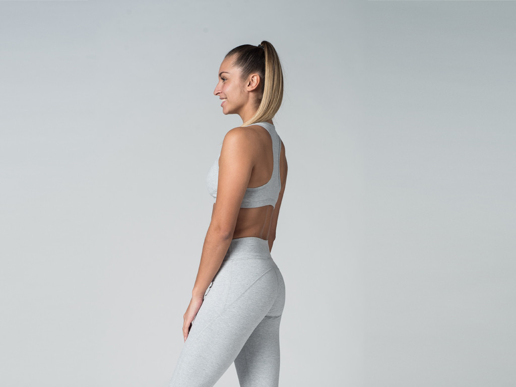 Brassière de Yoga Lift - Coton Bio Gris - Fin de Serie