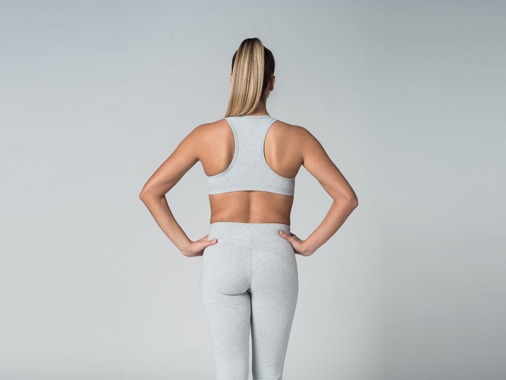 Brassière de Yoga Lift - Coton Bio Gris - Fin de Serie