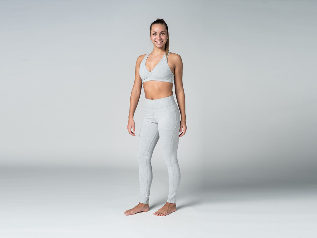 Brassière de Yoga Lift - Coton Bio Gris - Fin de Serie