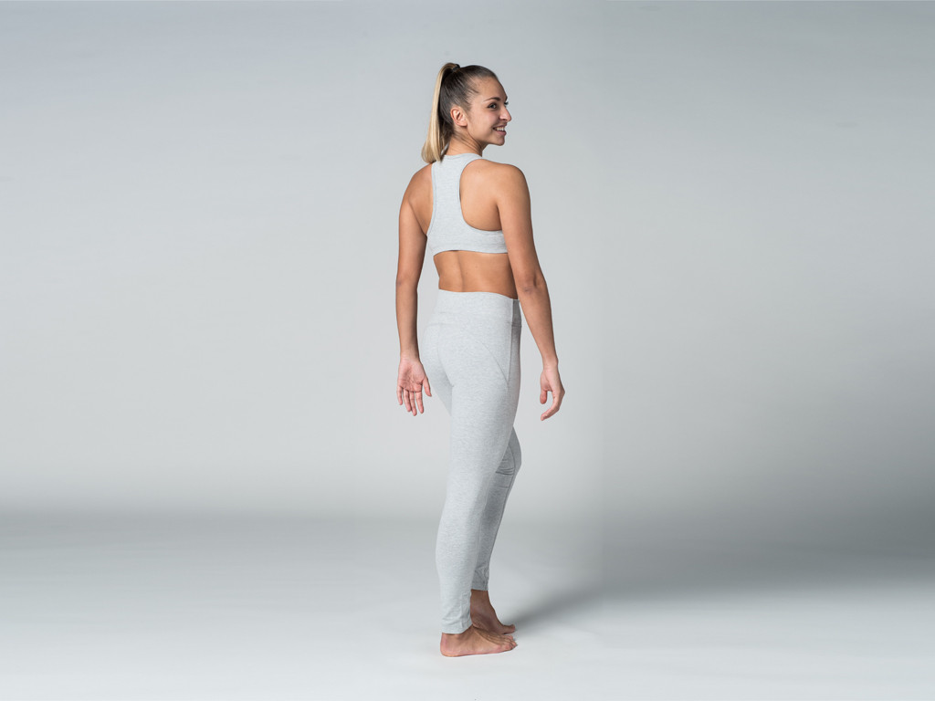 Brassière de Yoga Lift - Coton Bio Gris - Fin de Serie