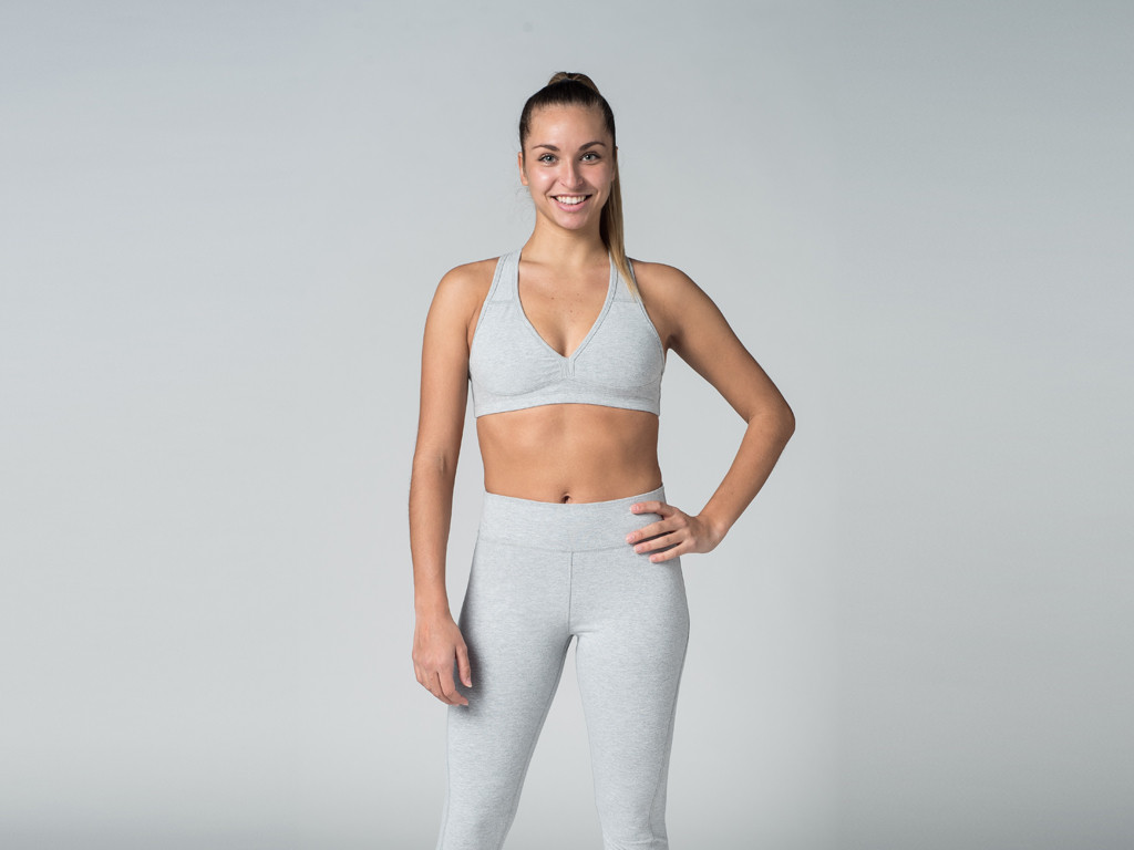 Brassière de Yoga Lift - Coton Bio Gris - Fin de Serie
