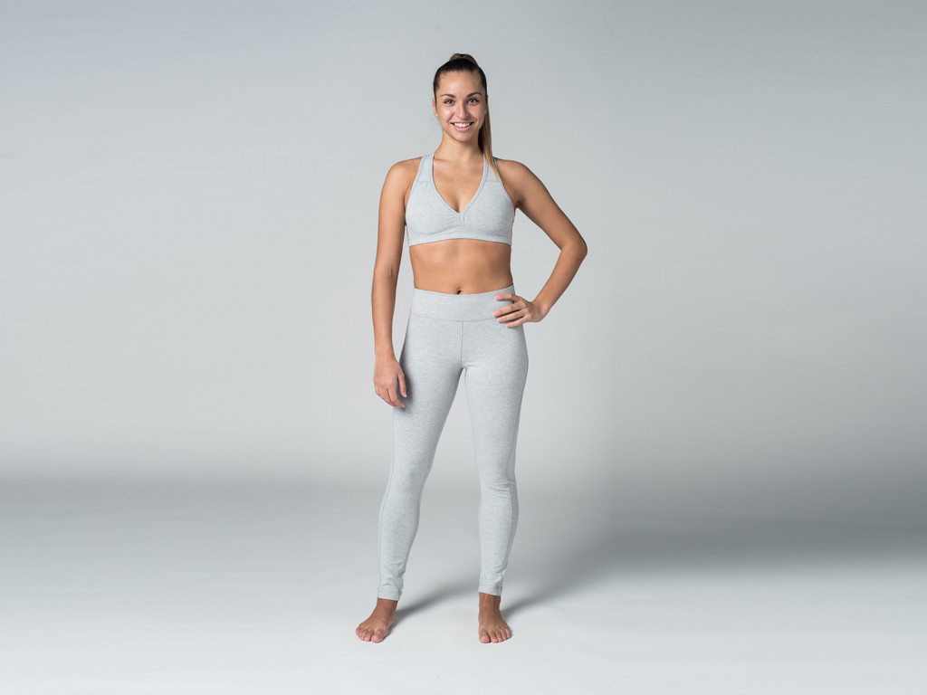 Brassière de Yoga Lift - Coton Bio Gris - Fin de Serie