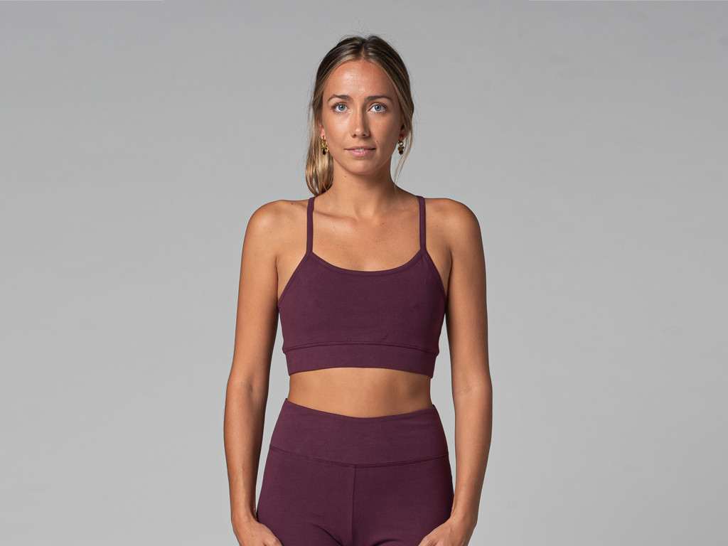 Reggiseno yoga leggero - Organico Prugna