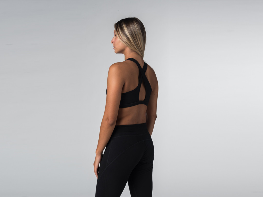 Brassière de Yoga studio - Coton Bio Noir - Fin de Serie