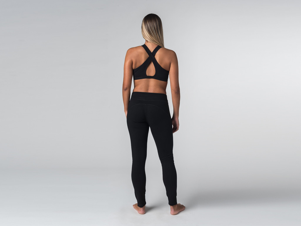 Brassière de Yoga studio - Coton Bio Noir - Fin de Serie
