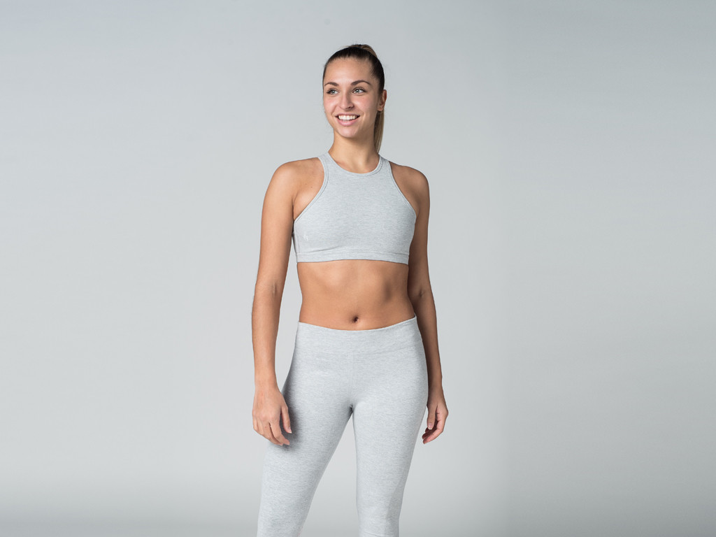 Brassière de Yoga studio - Coton Bio Gris - Fin de Serie