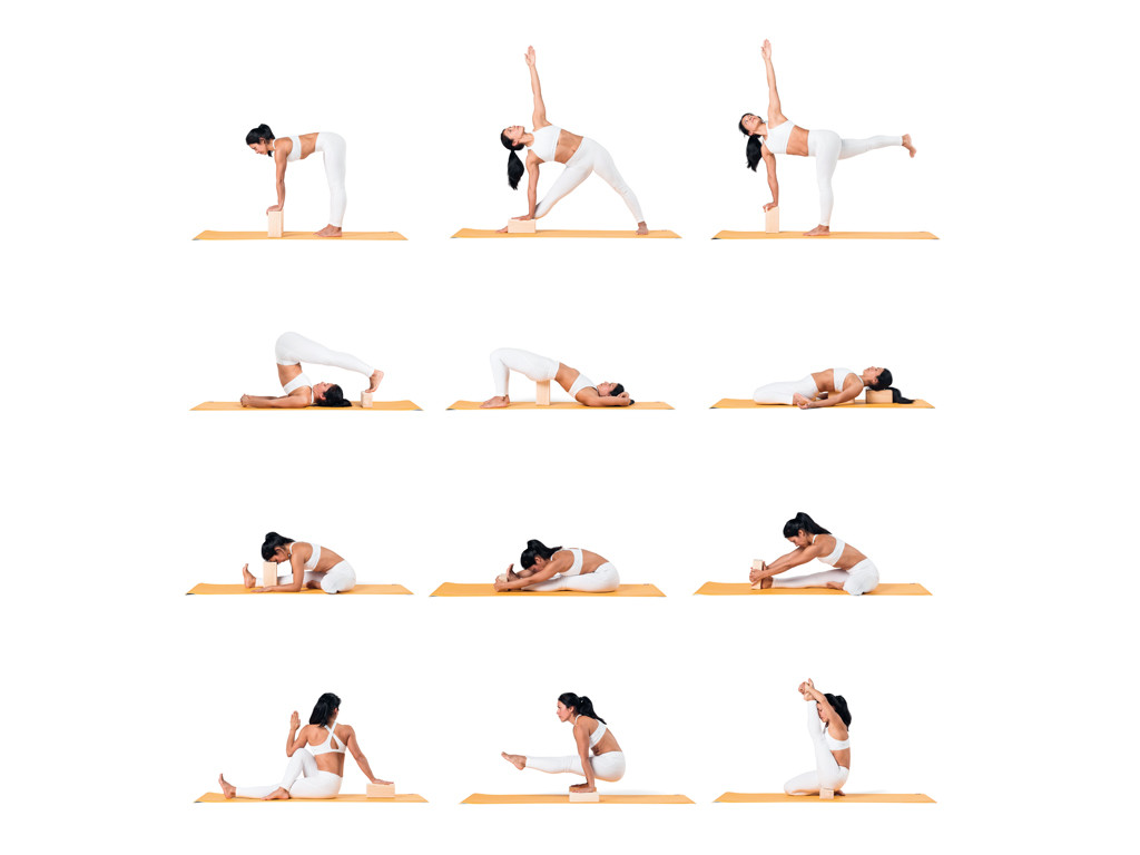 Brique de yoga - 23 x 15 x 7.6 cm Bordeaux