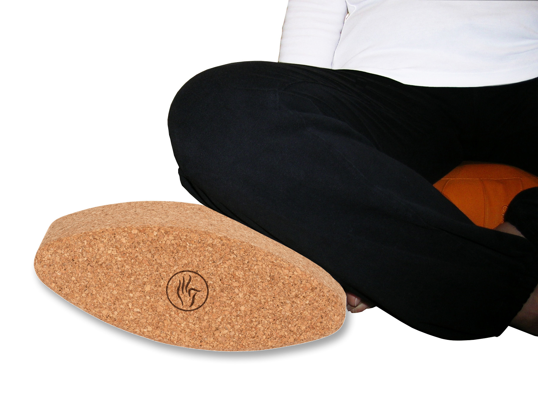Brique de yoga liège ovale Egg 30.5cm x 12cm x 7.5cm