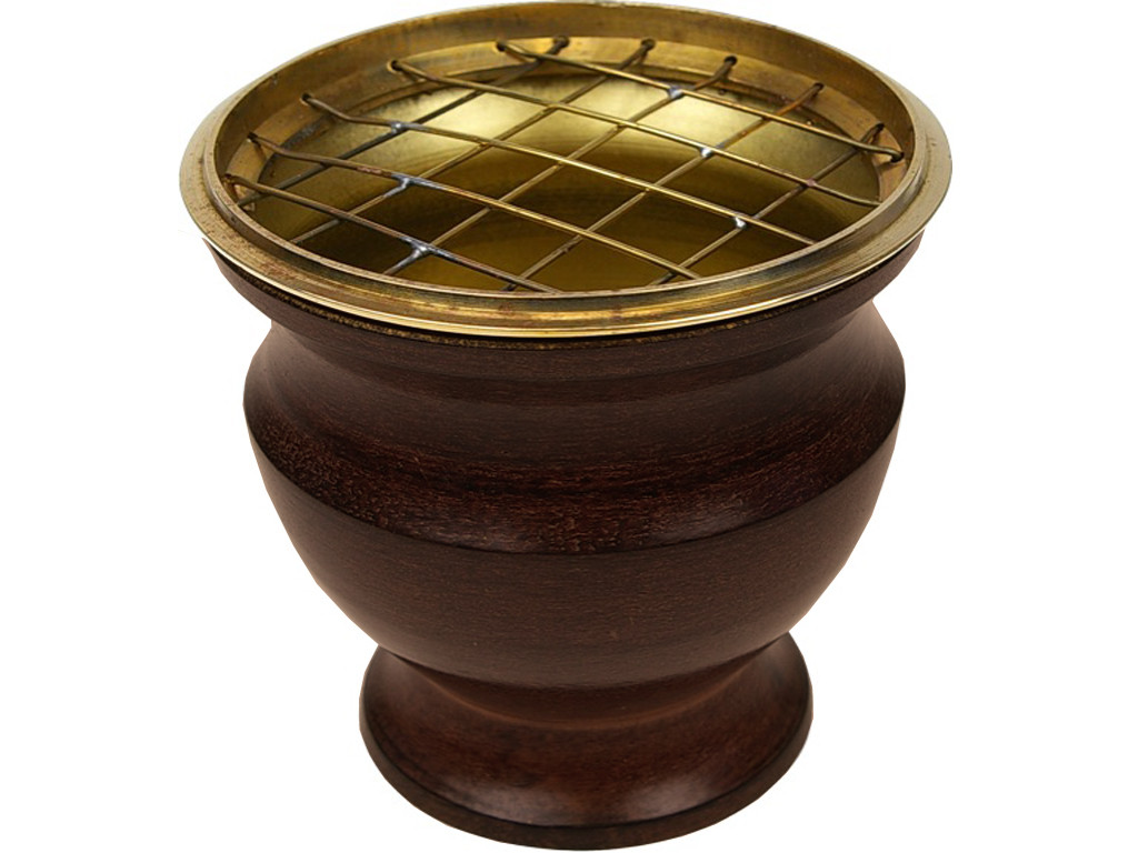 Brûle encens émail Marron