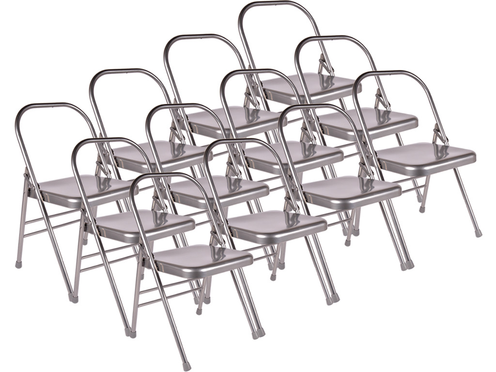 Chaise de Yoga 1 Barre Haute Grise Lot de 12