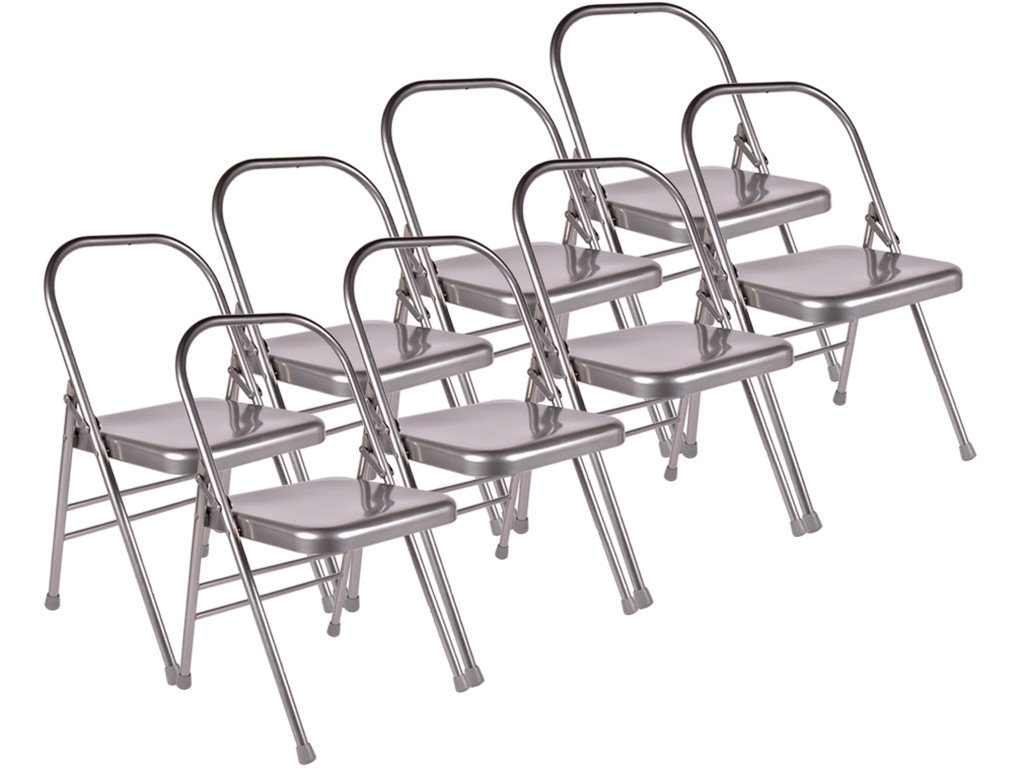 Chaise de Yoga 1 Barre Haute Grise Lot de 8