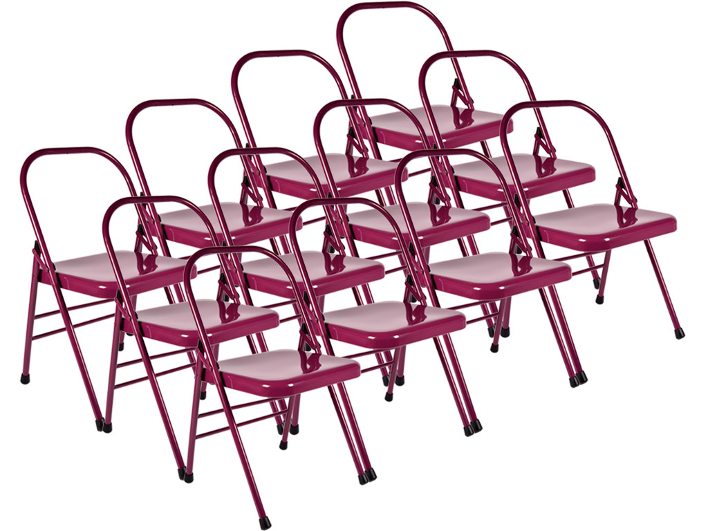 Chaise de Yoga 1 Barre Haute Prune Lot de 12