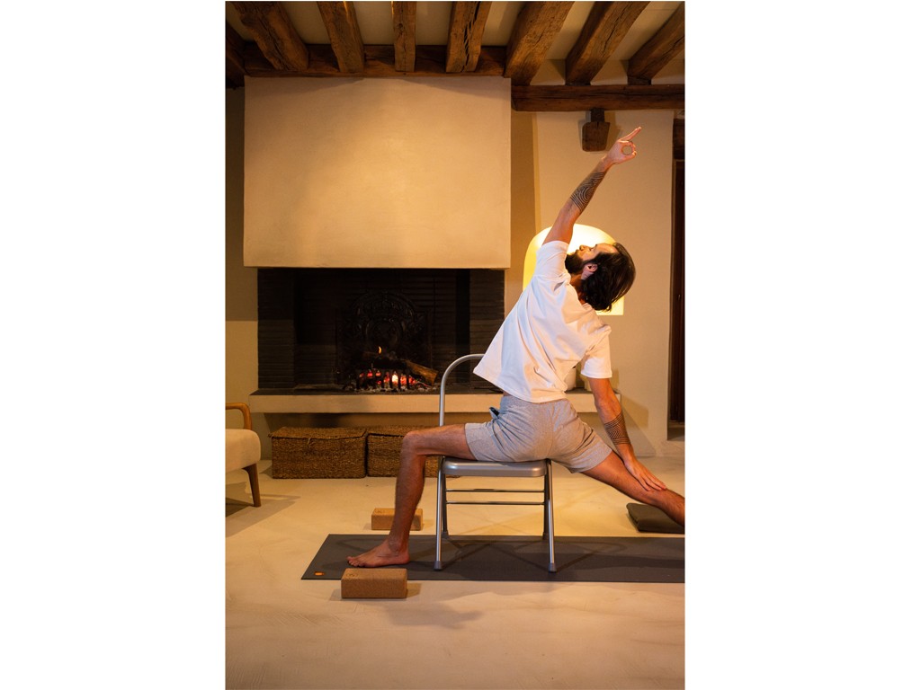 Chaise de Yoga 1 Barre Haute Prune Lot de 12