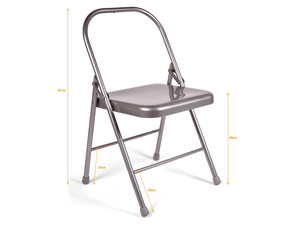 Chaise de Yoga 2 barres Haute Grise Lot de 12