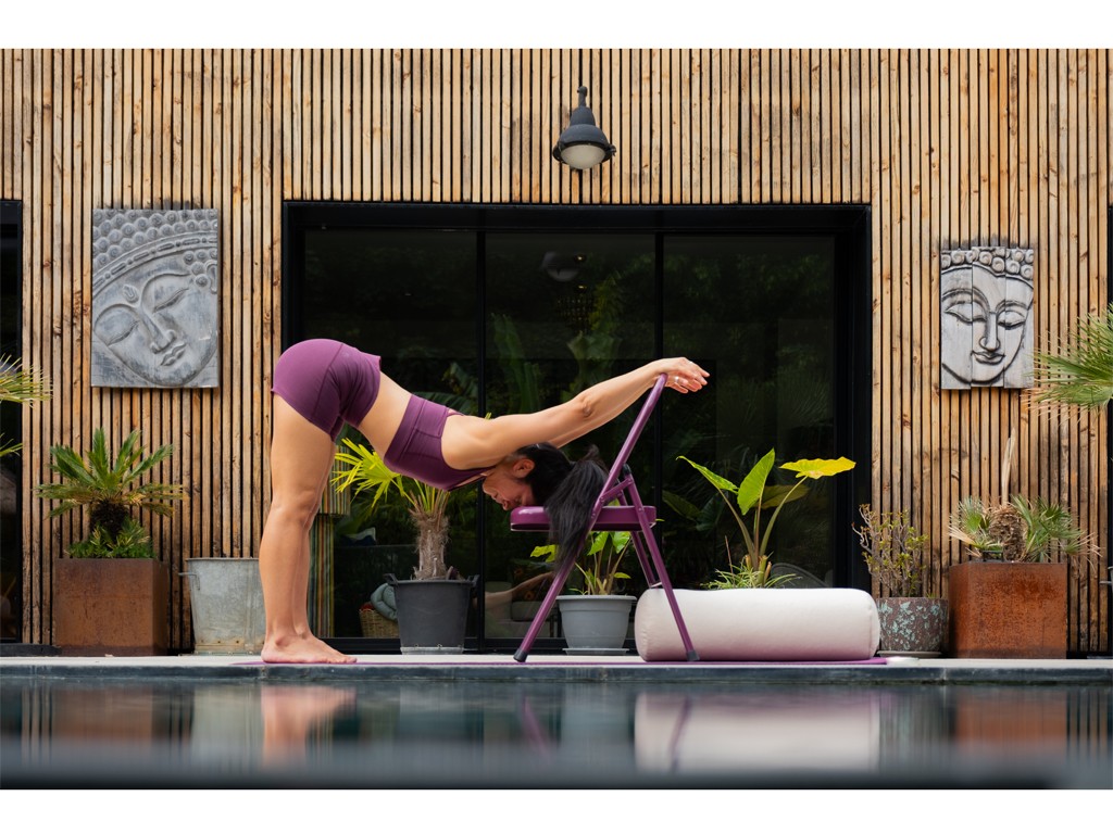 Chaise de Yoga 3 Barres Haute Grise