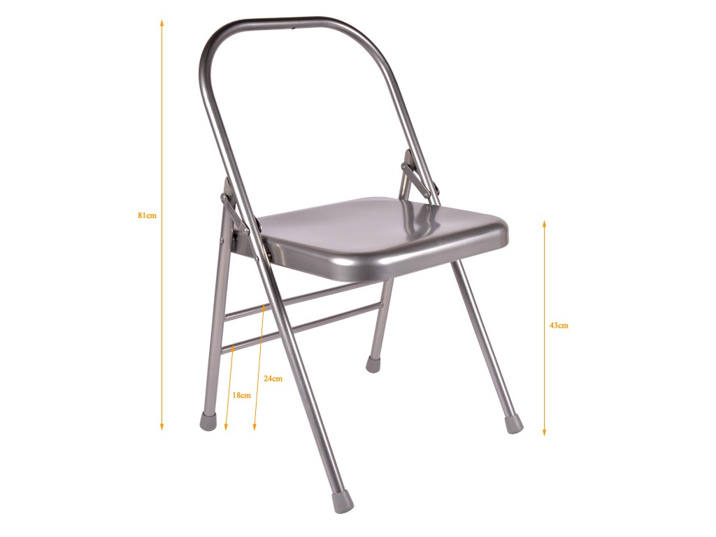 Chaise de Yoga Standard 1 Barre Grise Lot de 8