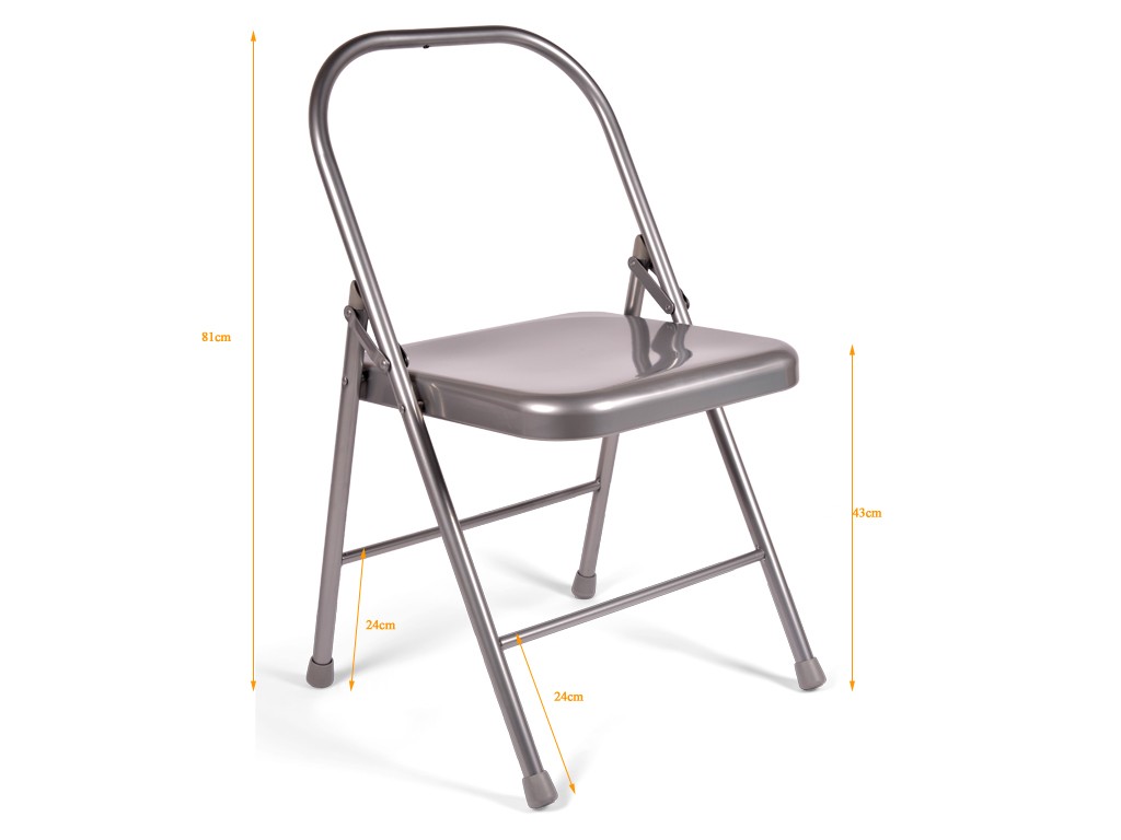 Chaise de Yoga Standard 2 Barres Grise Lot de 12