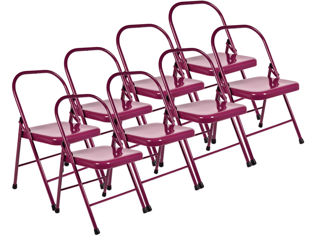 Standard Yoga Stuhl 2 Stangen Pflaume 8er-Set