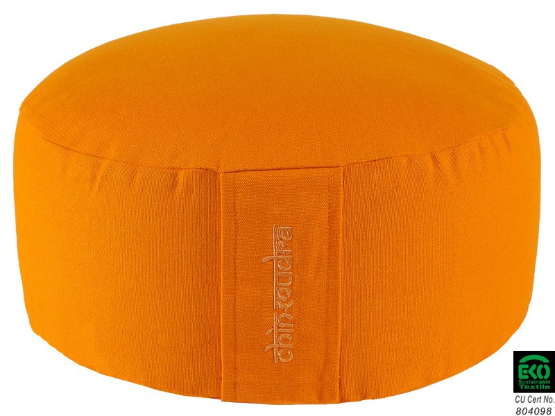 Coussin de méditation Lotus 100% coton Bio Orange Safran