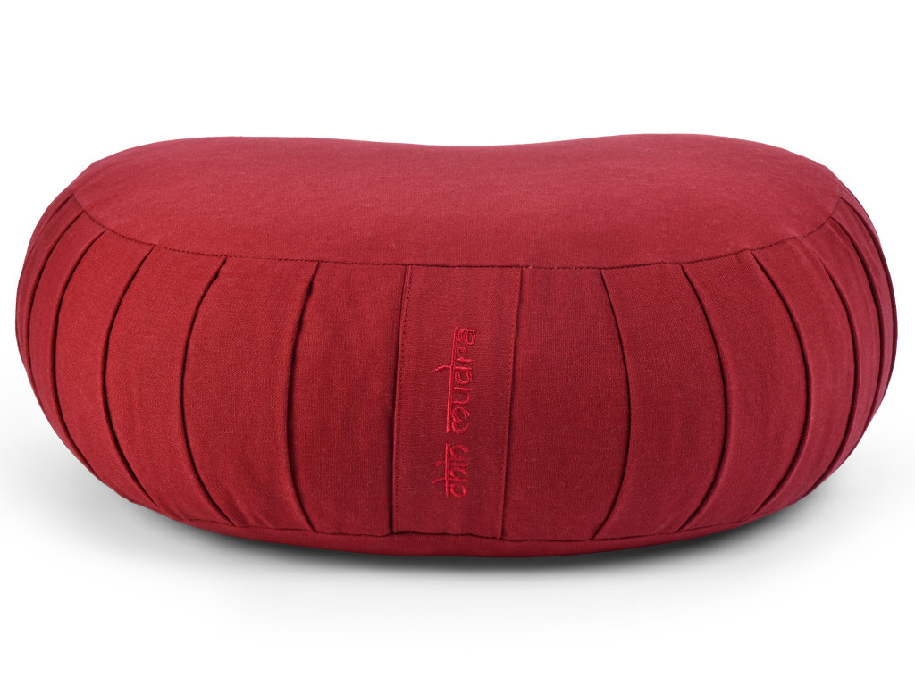 Moon Meditation Cushion 100% organic cotton Burgundy
