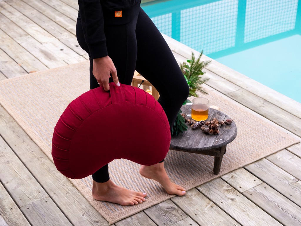 Cuscino da meditazione lunare 100% cotone biologico Bordeaux