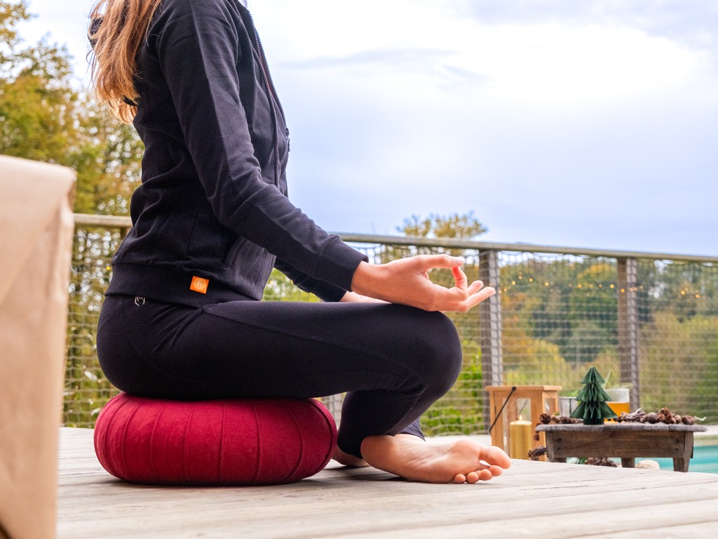 Coussin de Méditation Moon 100% coton Bio Bordeaux