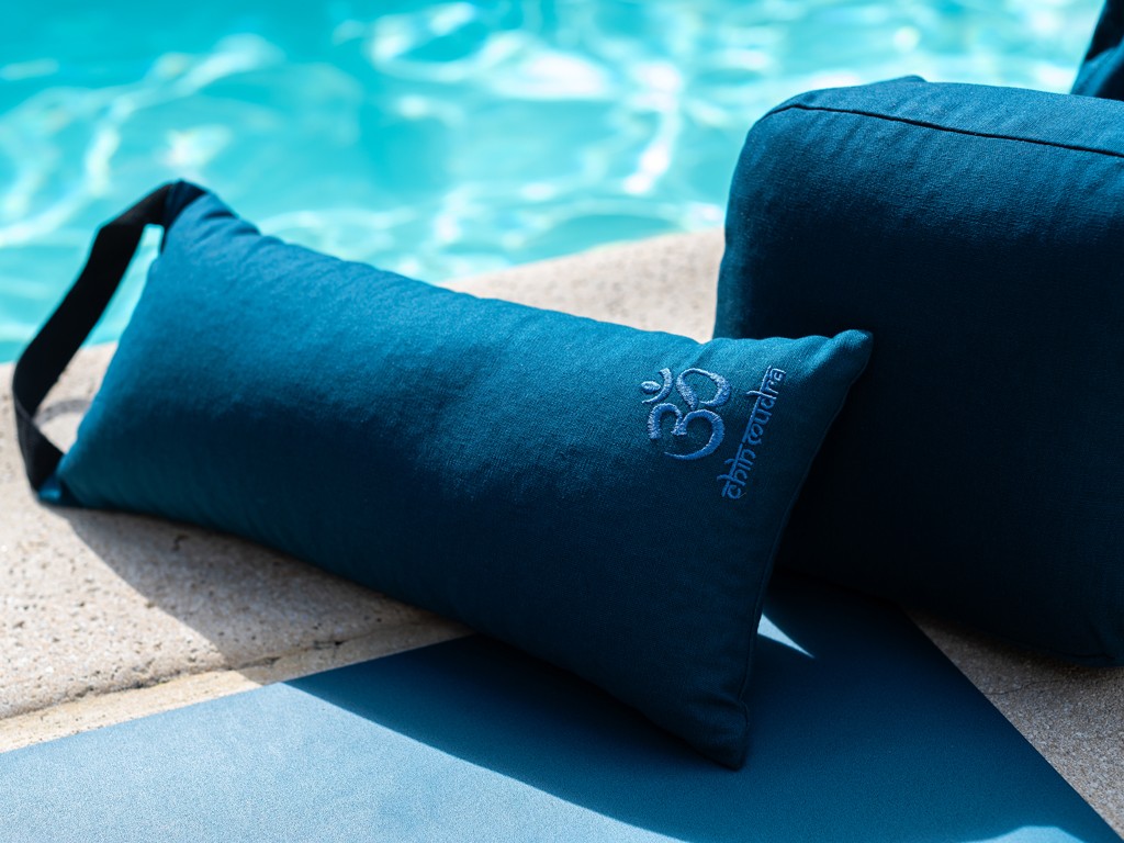 Travelling cushion 100% Organic cotton Blue