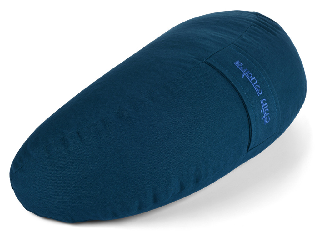 Almofada Fuzen (meia-lua) 100% algodão orgânico Azul