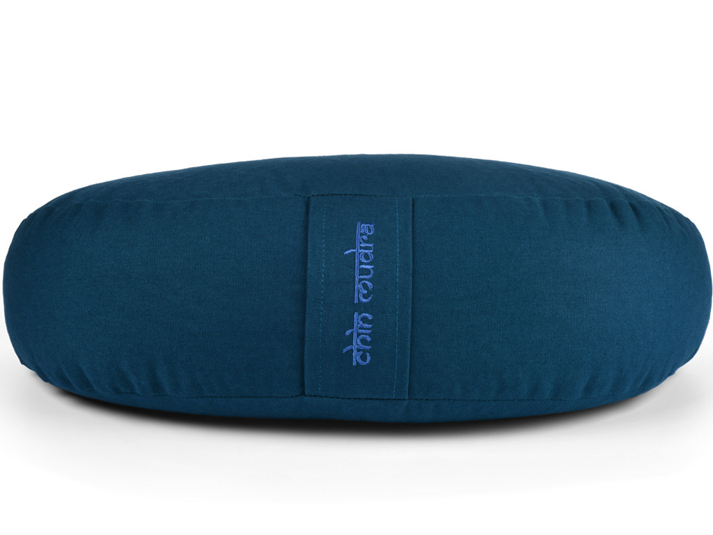Almofada Fuzen (meia-lua) 100% algodão orgânico Azul