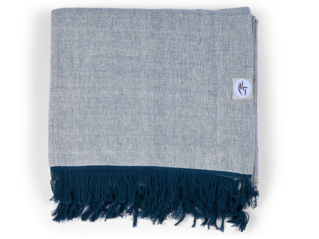 Couverture de méditation Chambray en Coton Bio Coton Chambray Bleu