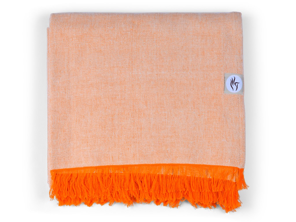 Couverture de méditation Chambray en Coton Bio Coton Chambray Orange