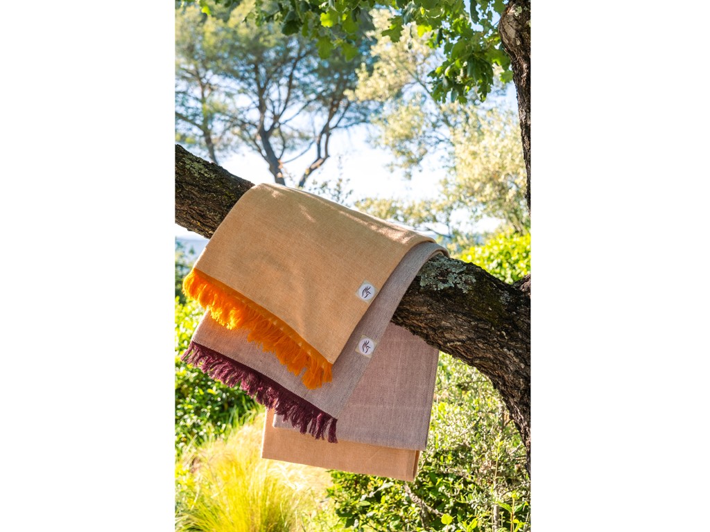 Couverture de méditation Chambray en Coton Bio Coton Chambray Orange
