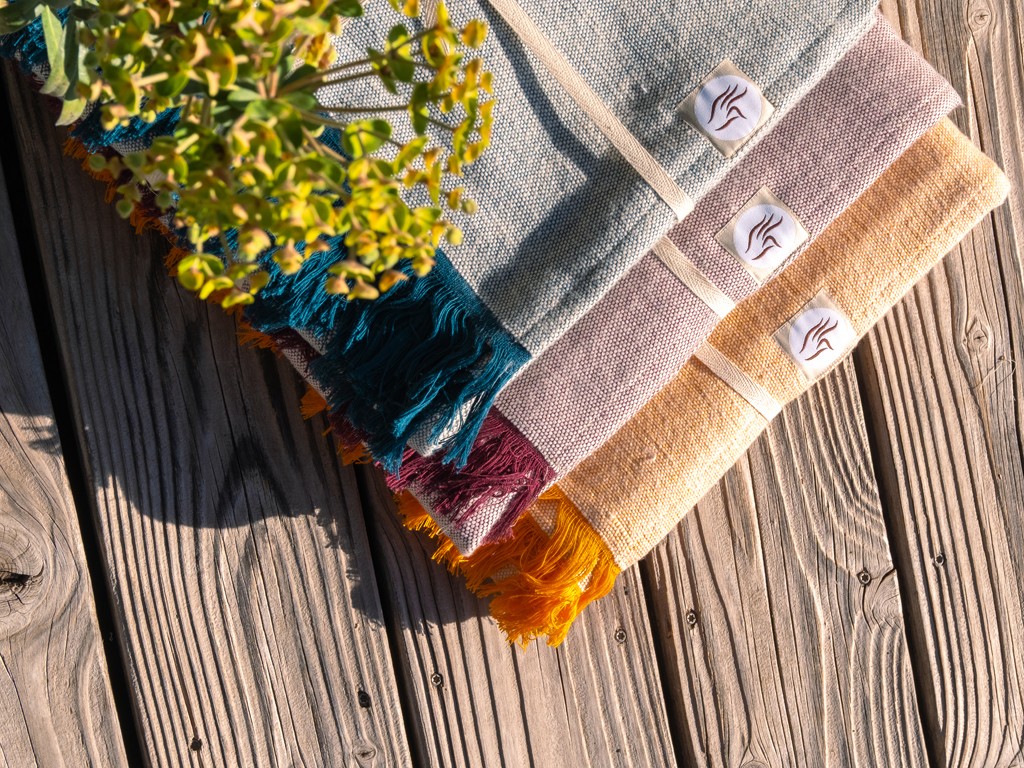 Couverture de méditation Chambray en Coton Bio Coton Chambray Orange