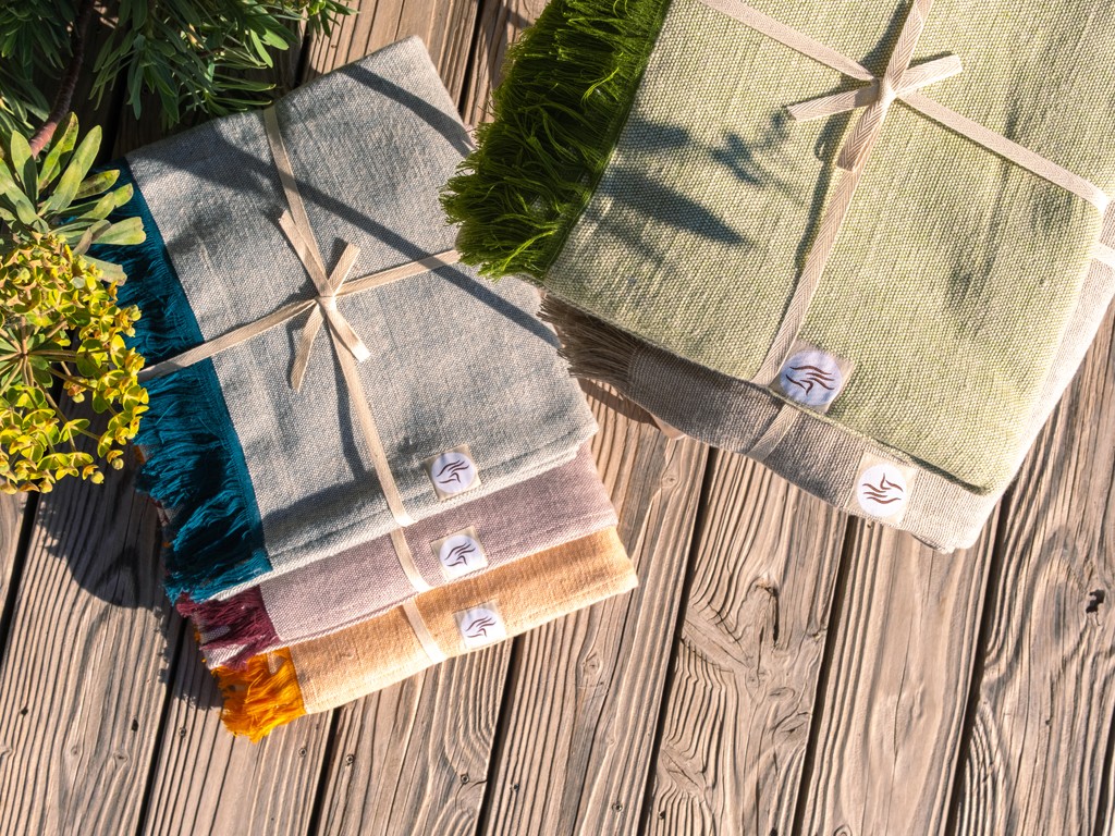 Couverture de méditation Chambray en Coton Bio Coton Chambray Orange