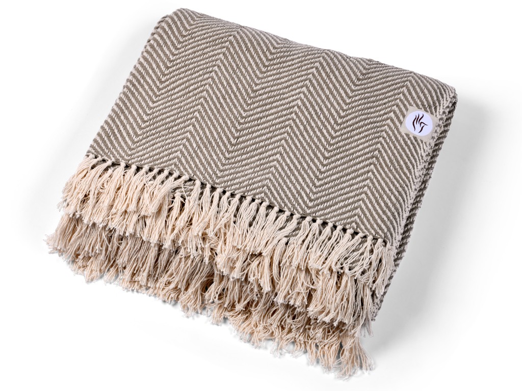 Meditationsdecke aus Bio-Baumwolle Chevron-Muster aus Bio-Baumwolle