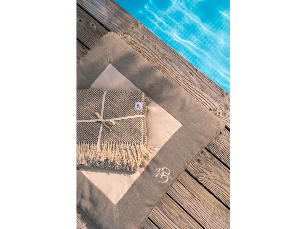 Couverture de méditation en Coton Bio Motif Chevron