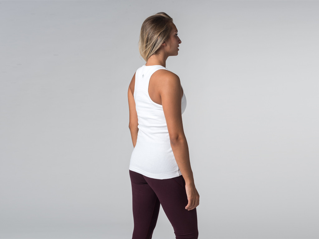 Débardeur de yoga femmes - Coton bio Blanc - Fin de Serie