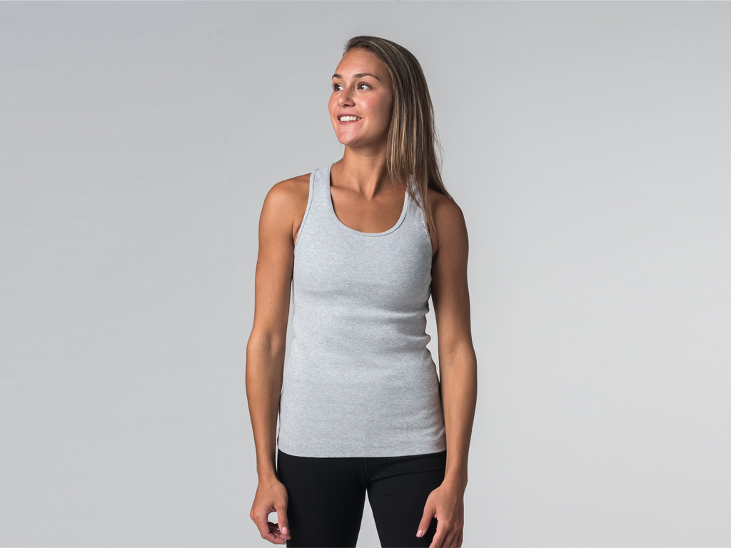 Débardeur de yoga femmes - Coton bio Gris - Fin de Serie