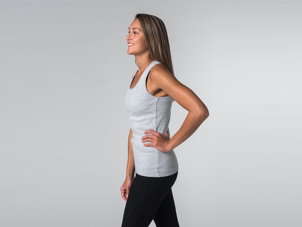 Débardeur de yoga femmes - Coton bio Gris - Fin de Serie