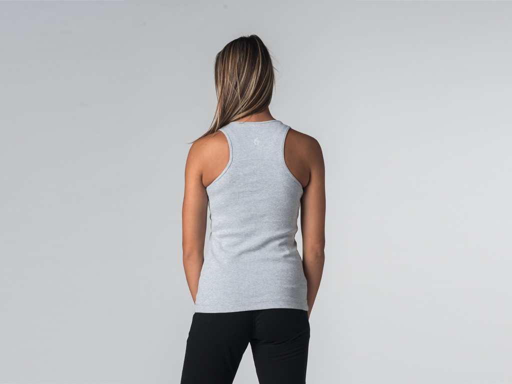 Débardeur de yoga femmes - Coton bio Gris - Fin de Serie