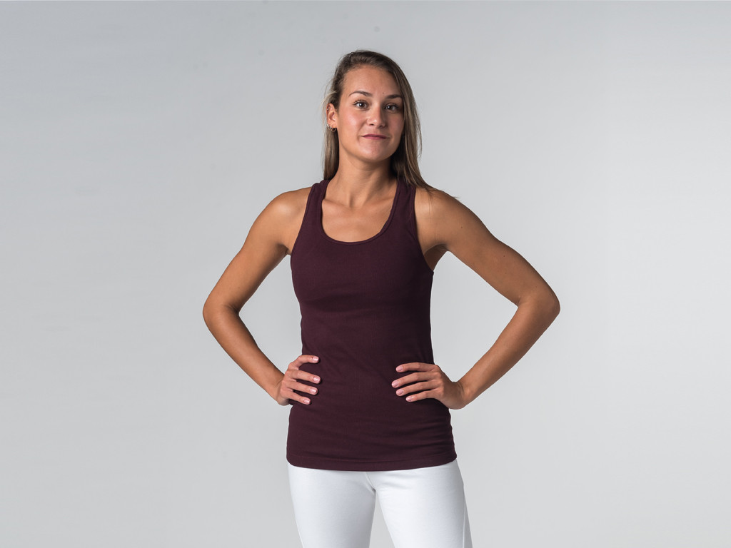 Débardeur de yoga femmes - Coton bio Prune - Fin de Serie
