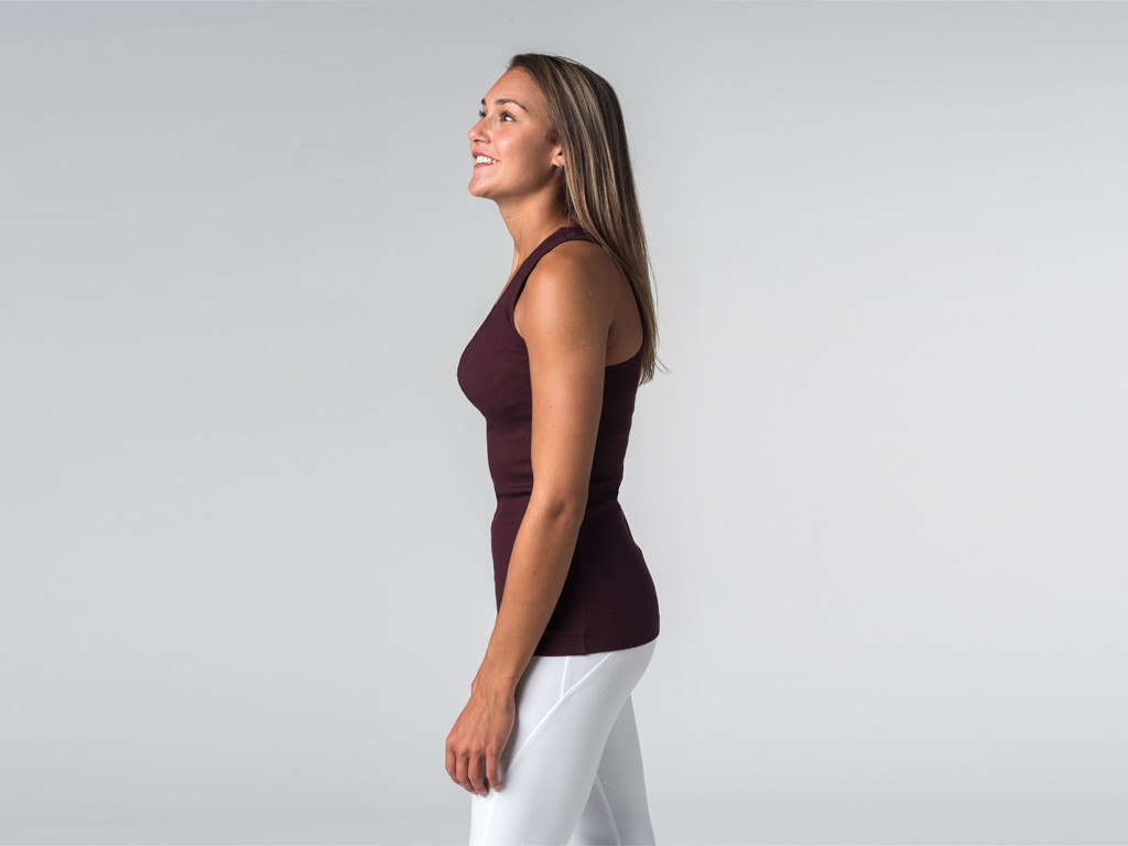 Débardeur de yoga femmes - Coton bio Prune - Fin de Serie