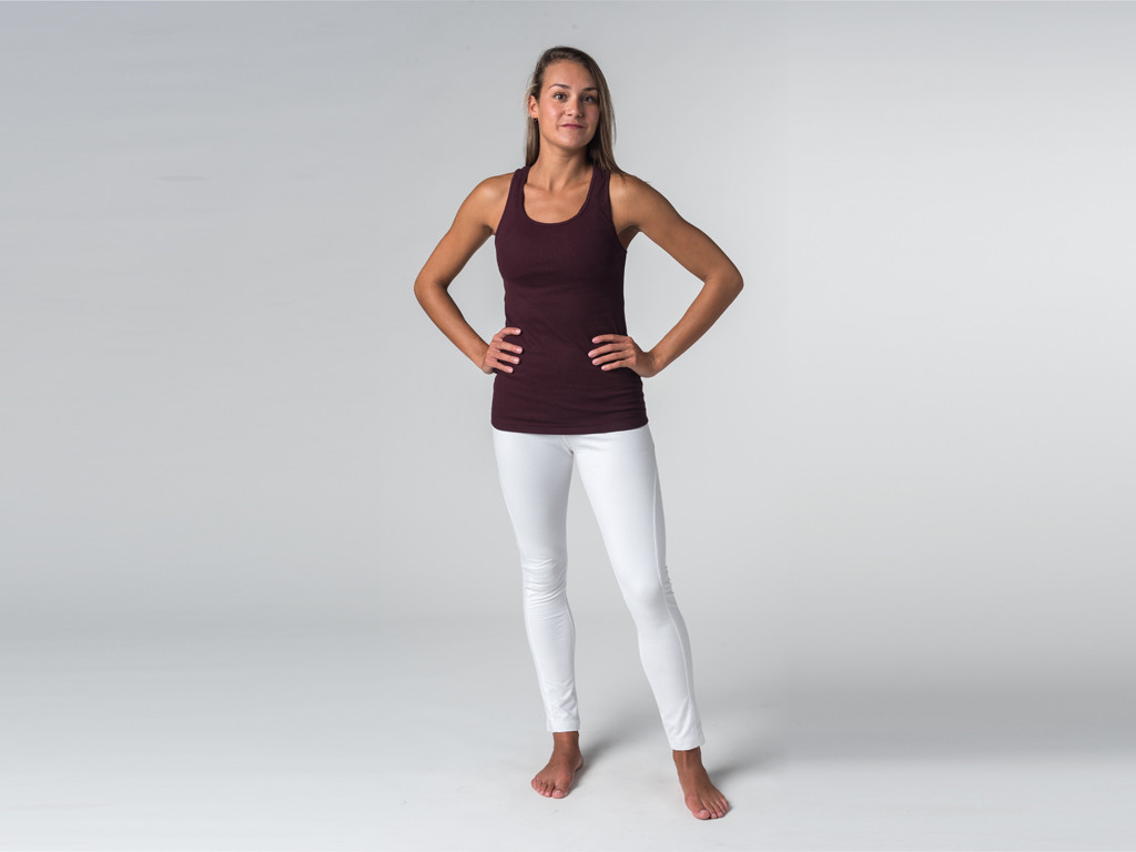 Débardeur de yoga femmes - Coton bio Prune - Fin de Serie