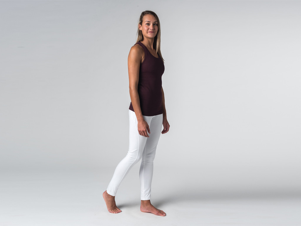Yoga-Tanktop für Damen – Bio-Baumwolle Pflaume – Ende der Serie