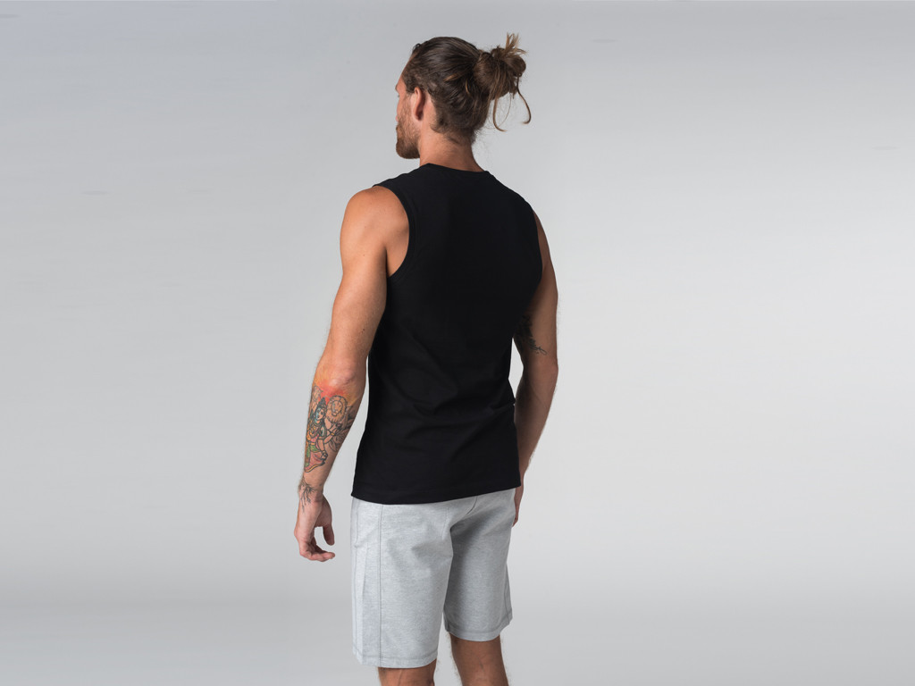Débardeur de yoga hommes - Coton bio Noir - Fin de Serie